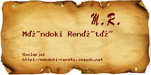 Mándoki Renátó névjegykártya